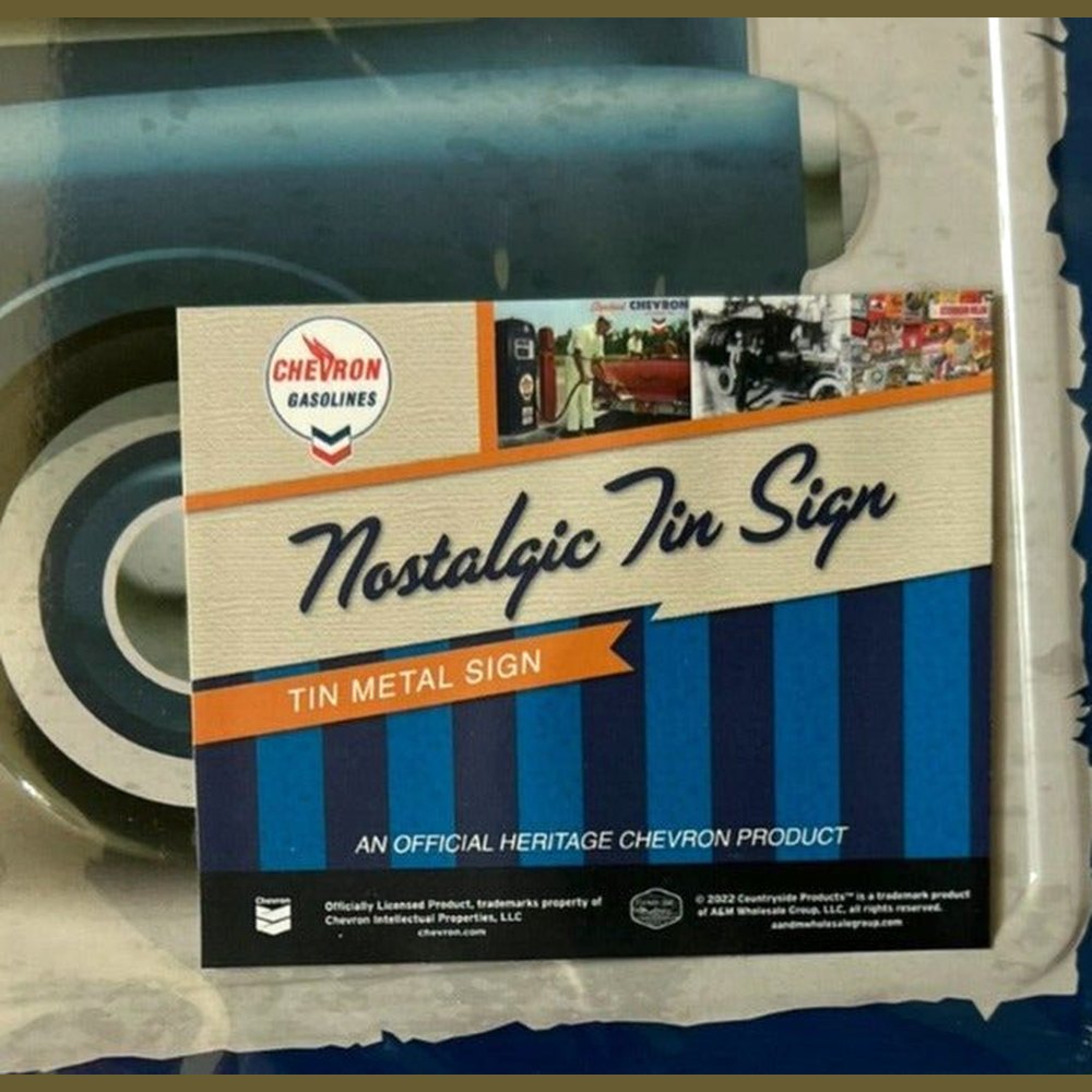 Standard Station Chevron Gasoline Novelty Hem Wrapped Embossed Sign 17" x 12" Home & Garden:Home Décor:Plaques & Signs Style Your Walls
